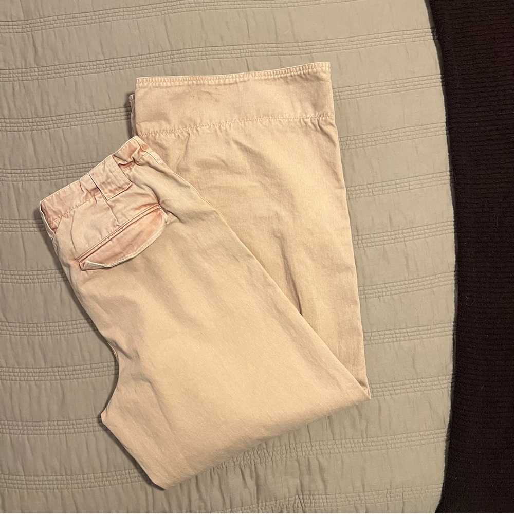 Free People Long Game Chinos Soft Pink Mauve Wide Leg - Picture 8 of 9